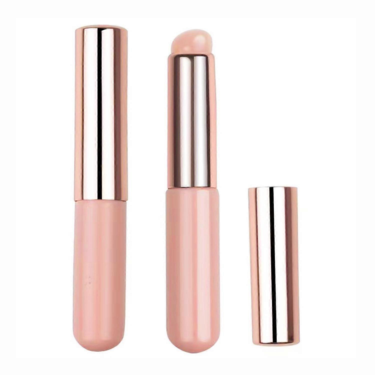 Silicone Makeup Brush 2 Pack Pink with  Elastic Tip for Flawless Foundation Concealer Eyeshadow