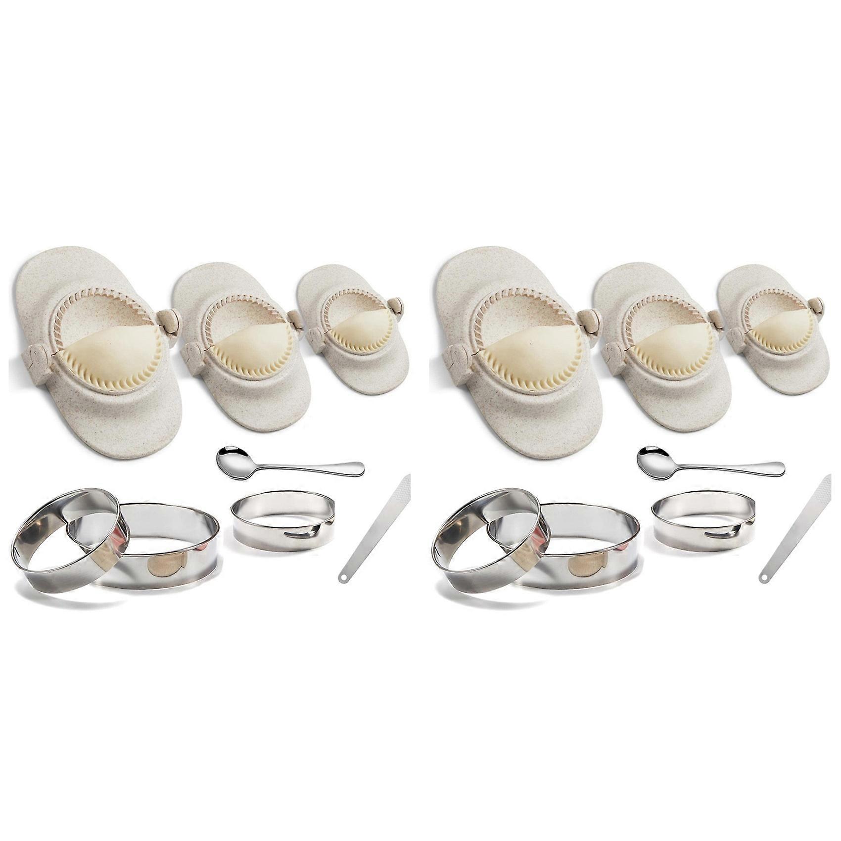 2 Set Empanada Maker Press, 6 Inch Extra Large Dumpling Maker Set with Dough Cutter, Dumpling Mold Set for Pierogi