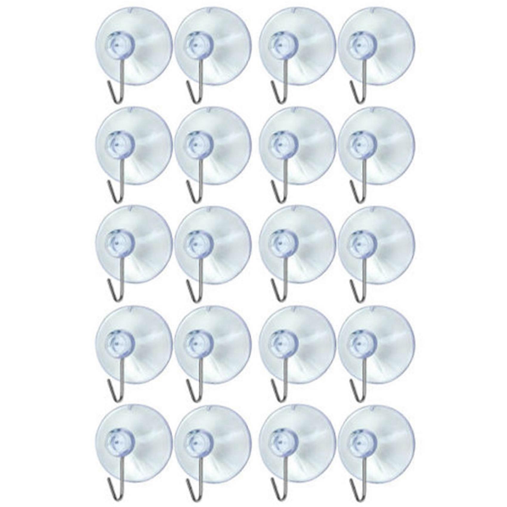 20 Windows Transparent Suction Cup Suction Cup Hook Clothes Jacket Metal Hook