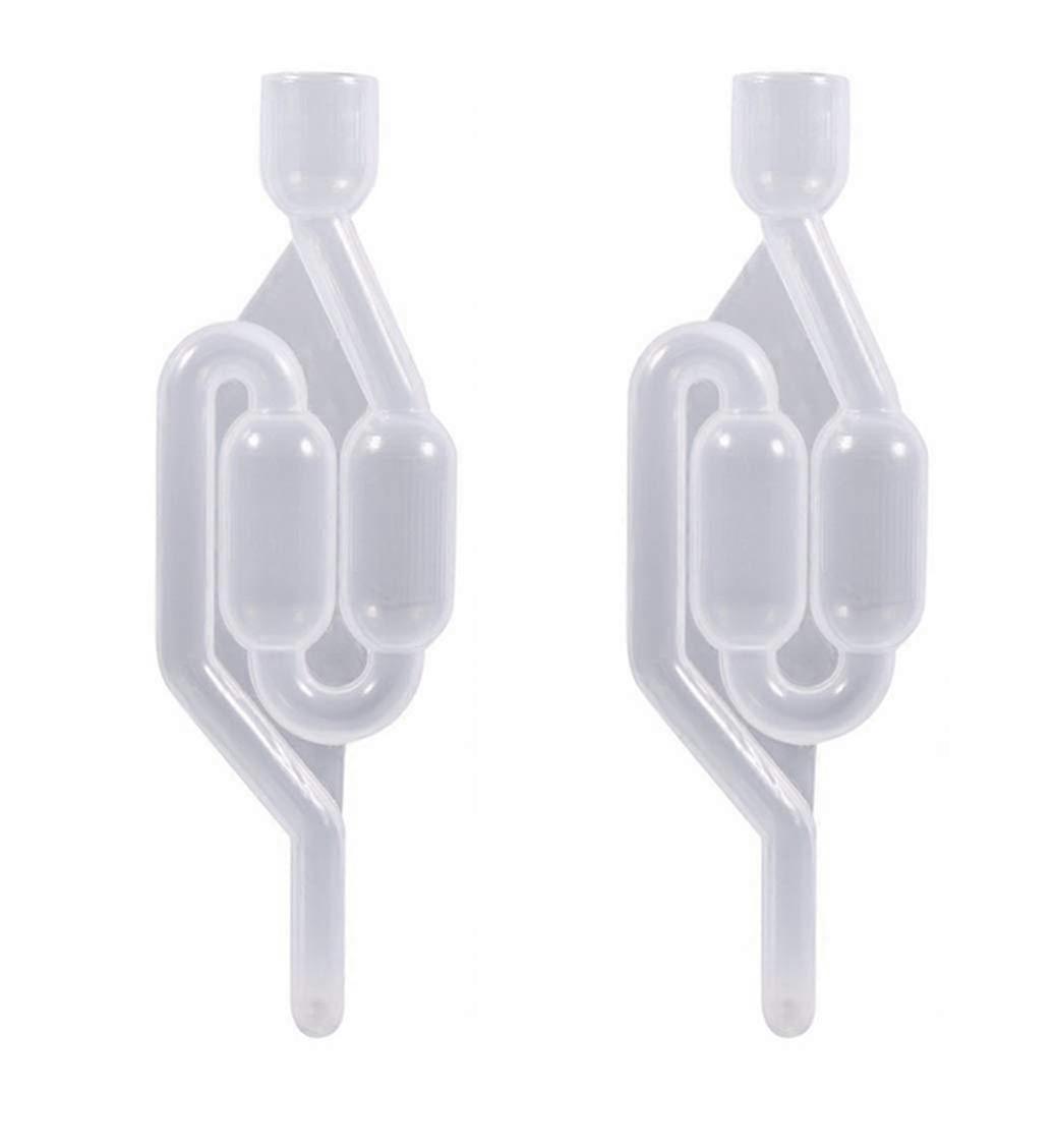 Homebrew Airlock S Shape Twin Bubble Plastic with Grommet for Wine and Beer Fermentation