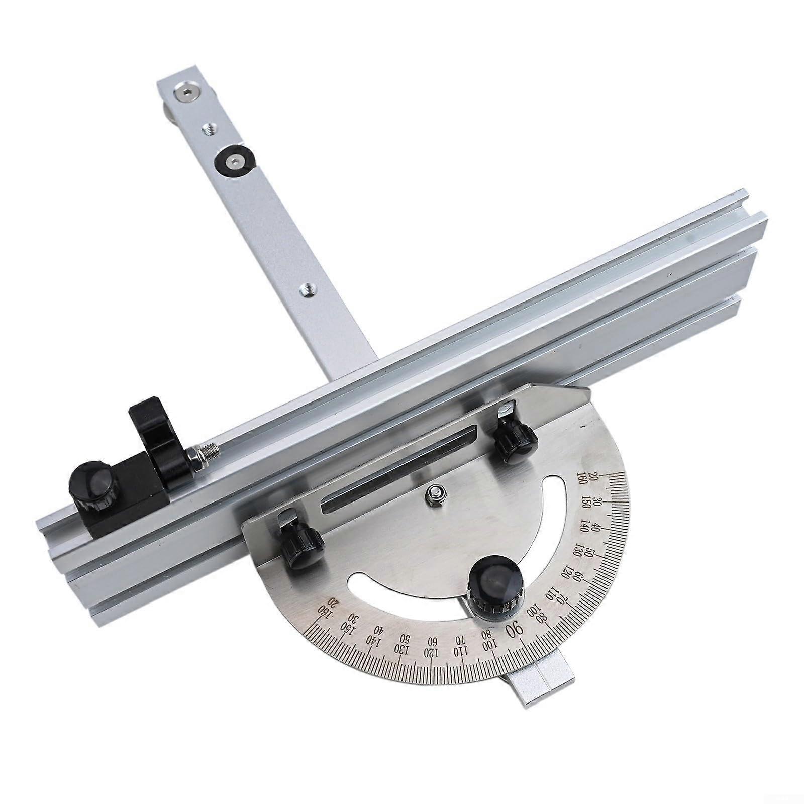 Table Saw Miter Gauge with Track Stop, Adjustable Aluminum Guide for Precision Woodworking Cuts