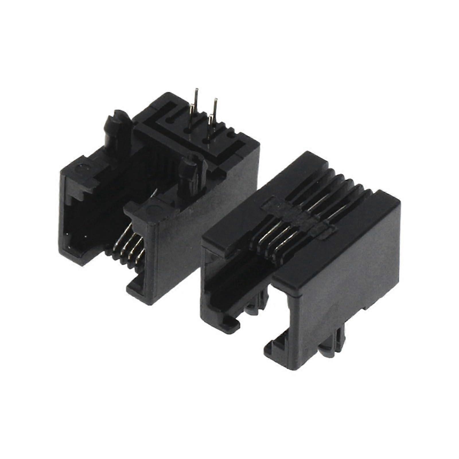 10Pcs RJ11 Phone Socket 6P4C Black with RJ10 6P6 Telephone Jack Set for Universal Connection