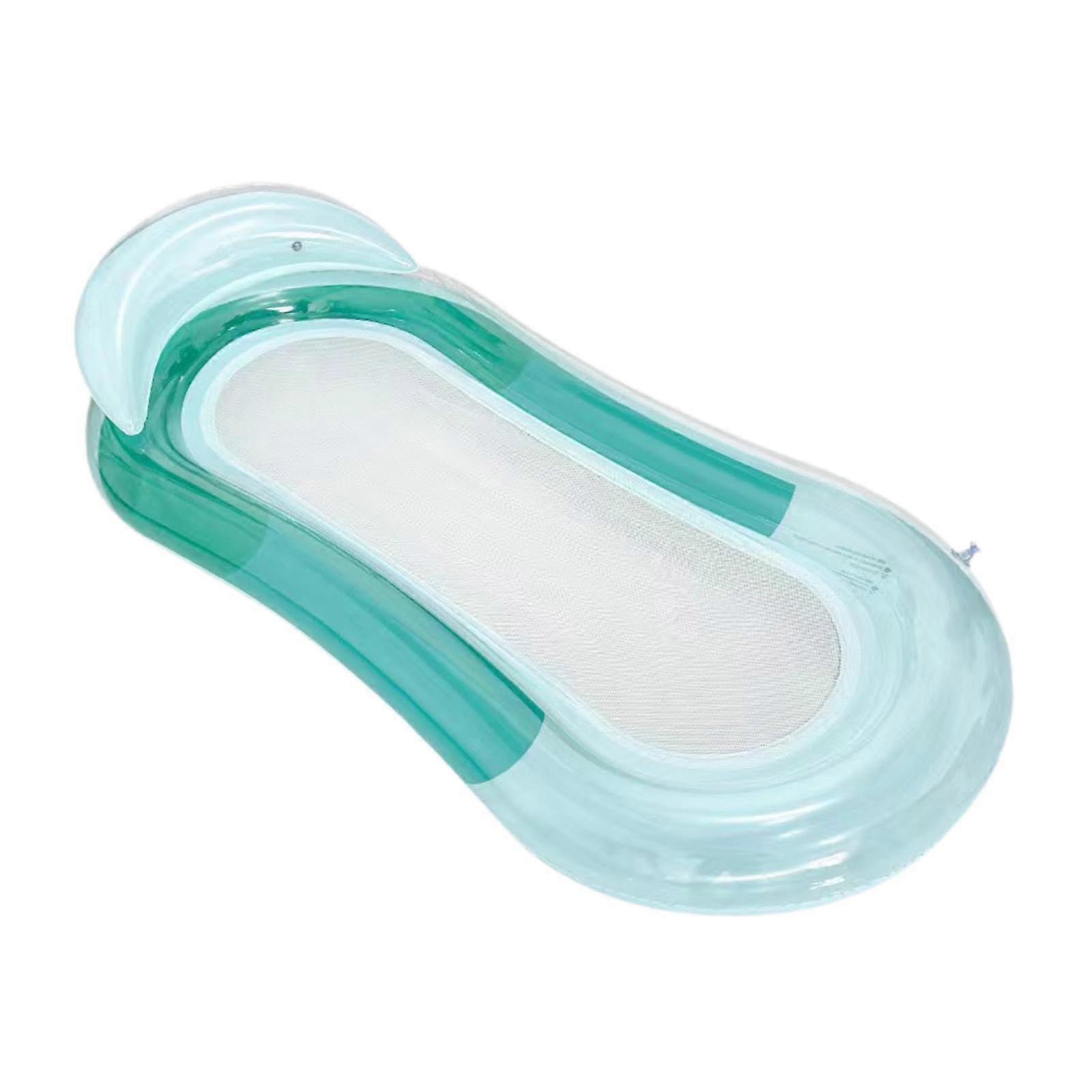 Inflatable Pool Float Lounge Chair Spacious Floating Bed for Swimming Pool Lake Sea, Gradient Green