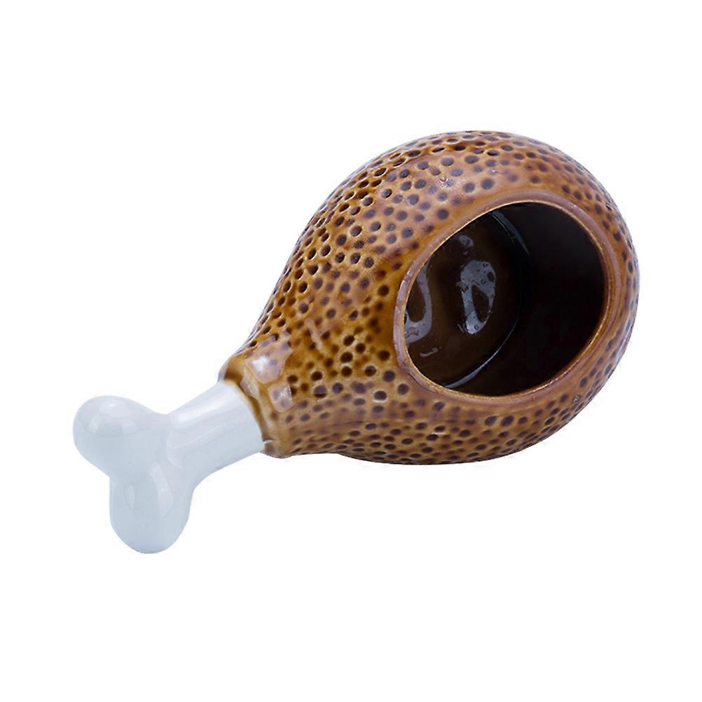 Ceramic Chicken Drumstick Wine Cup Brown Decorative Cup for Storage