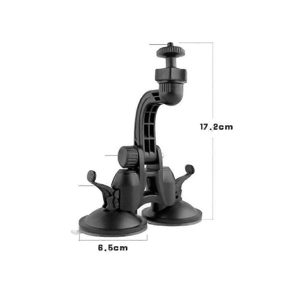 Car Driving Recorder Holder with Double Suction Cup Black Bracket