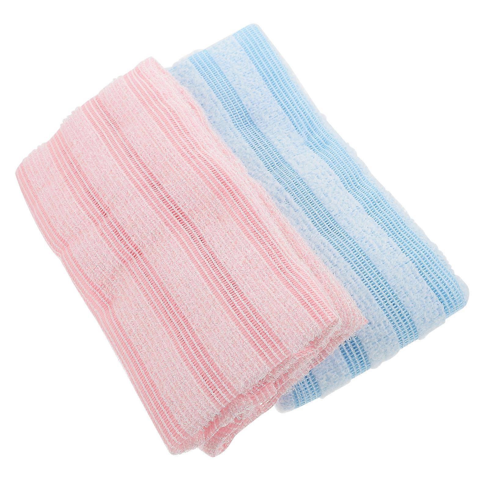 Exfoliating Back Scrubber Shower Towel for Bathing Body Cleansing 100x25cm Polyester 2Set