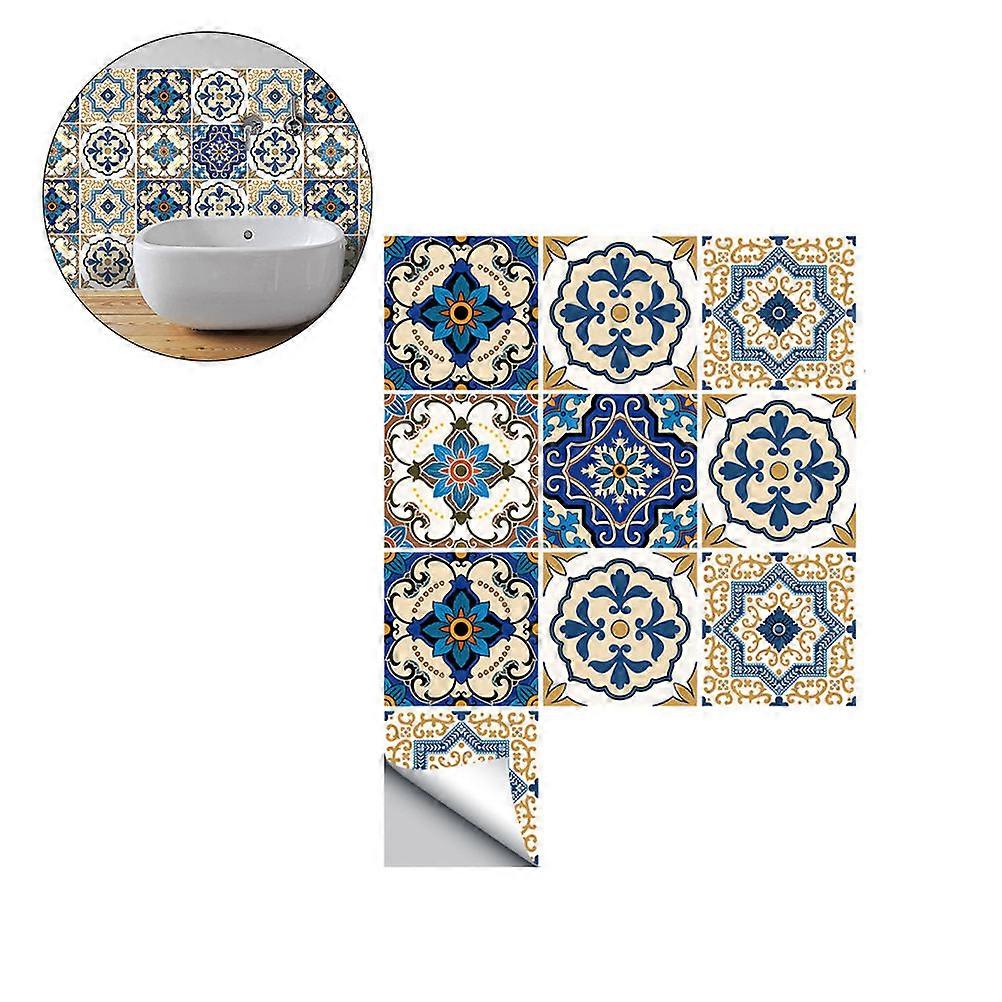 Assorted Color Moroccan Tile Stickers for Floor Application 10Pcs Pack