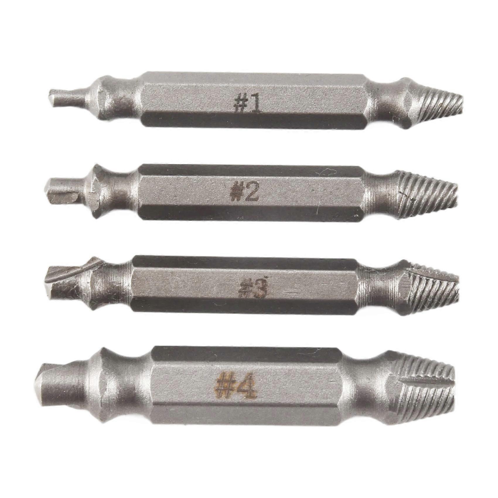 4X Screw Extractor Drill Bits Guide Set Broken Bolt Remover Easy Out #1 #2 #3 #4
