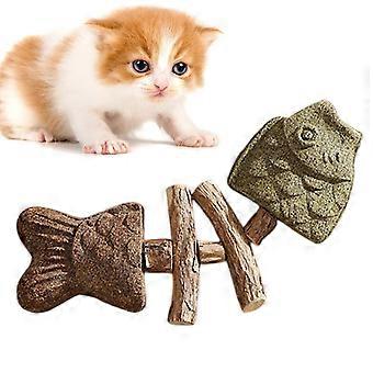 Katzen-Beißring aus Holz in Fischgrätenform für die Zahngesundheit und gegen Langeweile