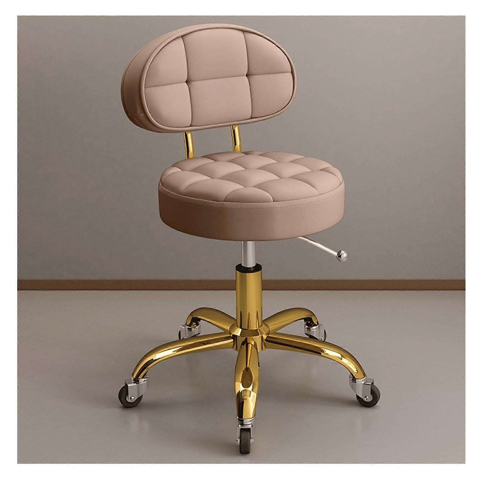 Rolling Stool with Back Support, Hydraulic Swivel Chair, Adjustable Ergonomic Spa Seat with Wheels