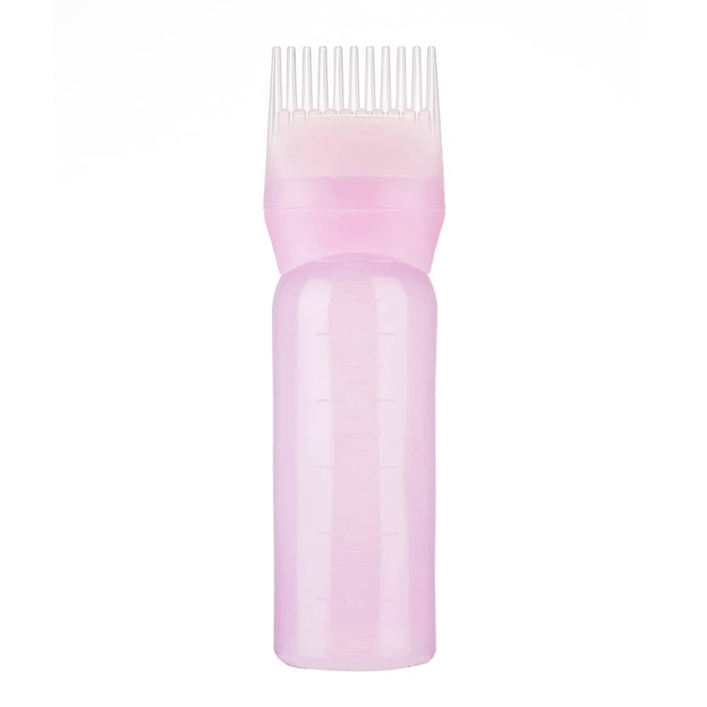 Hair Dye Applicator Bottle with Precise Comb and Measurement Scale, 5oz Pink Reusable Squeeze