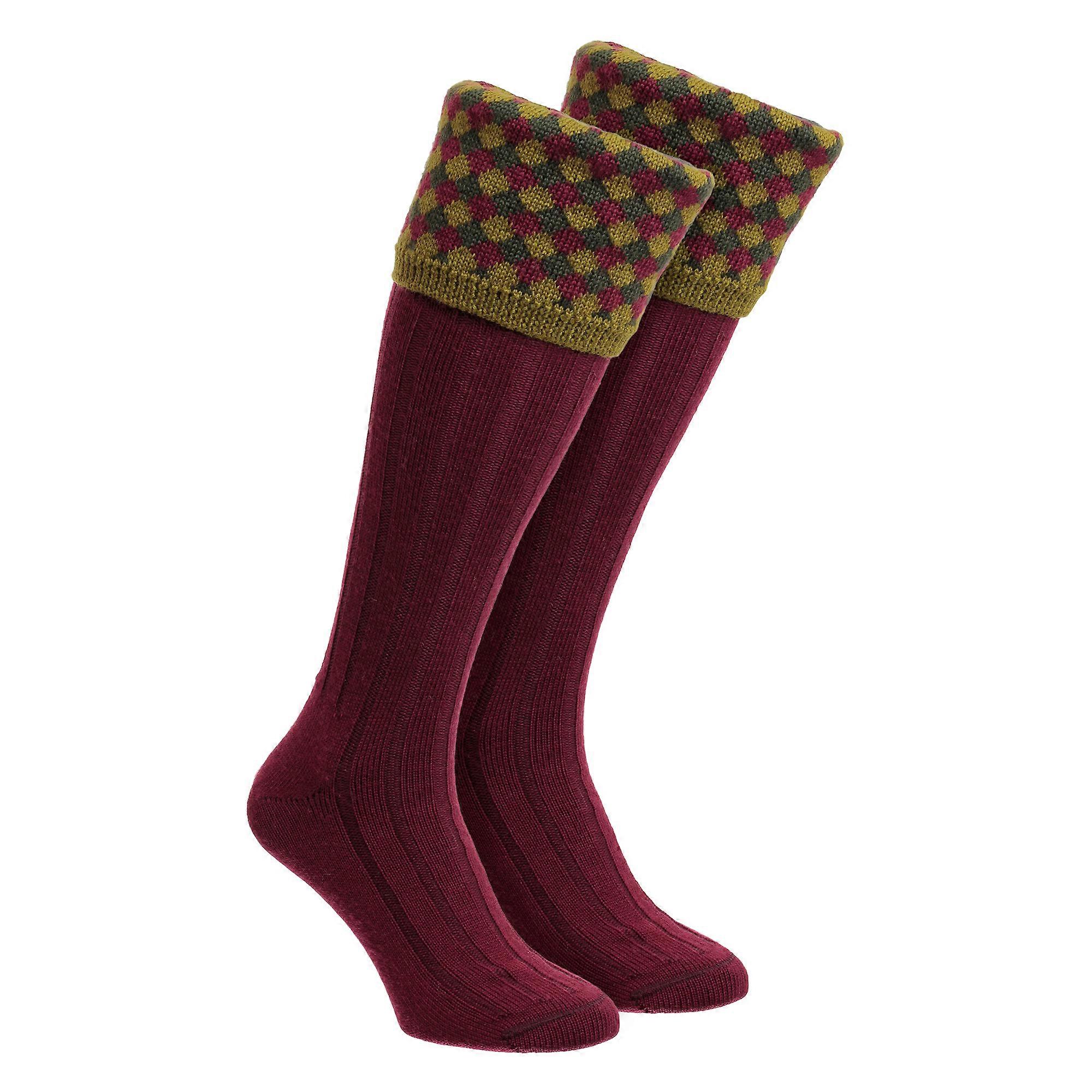 HJ Hall - Mens Merino Wool Shooting Socks Diamond Texture