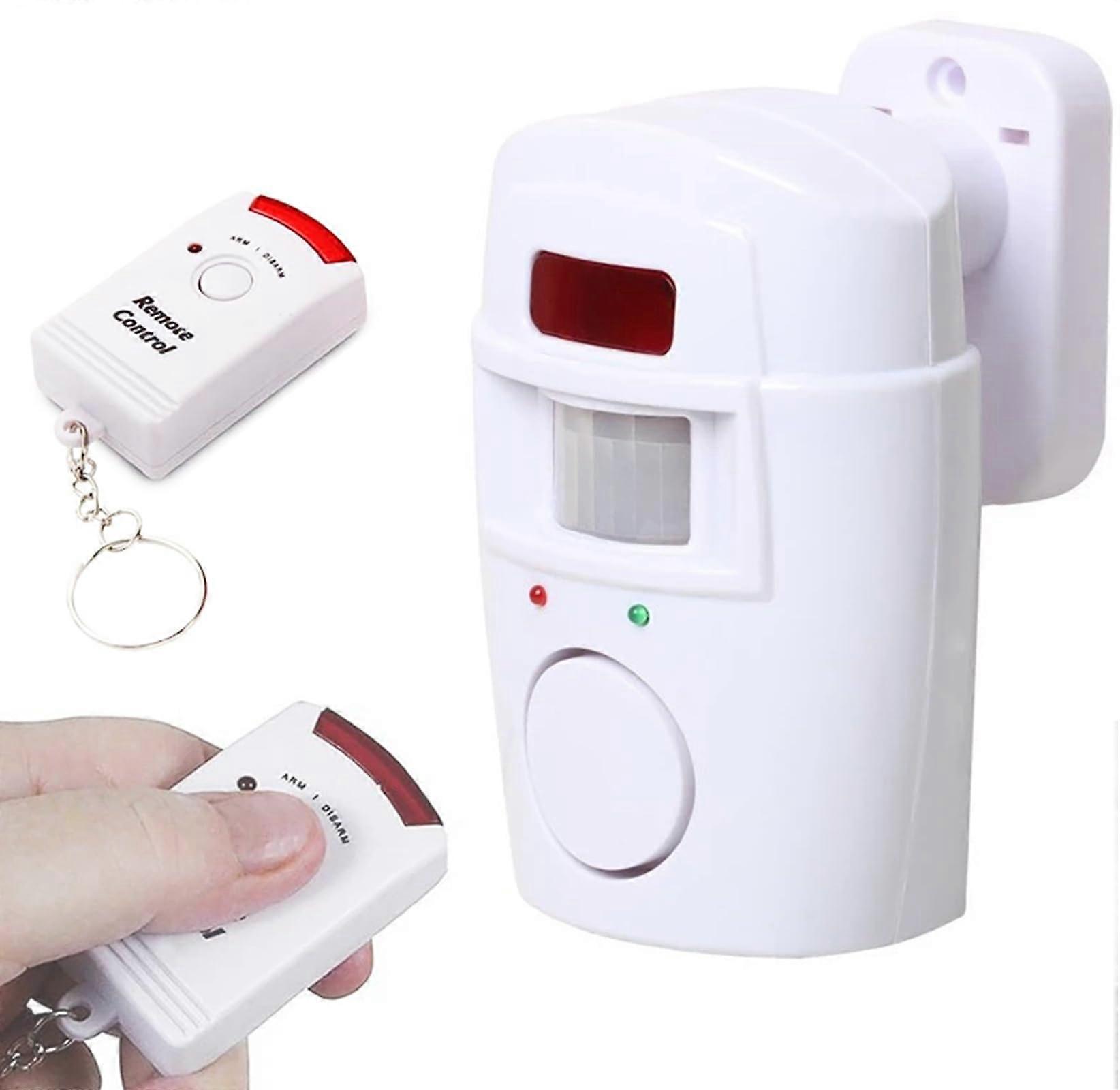 Wireless PIR Motion Sensor Alarm with 2 Remotes, Smart Detection, 110° Coverage for Home Garage
