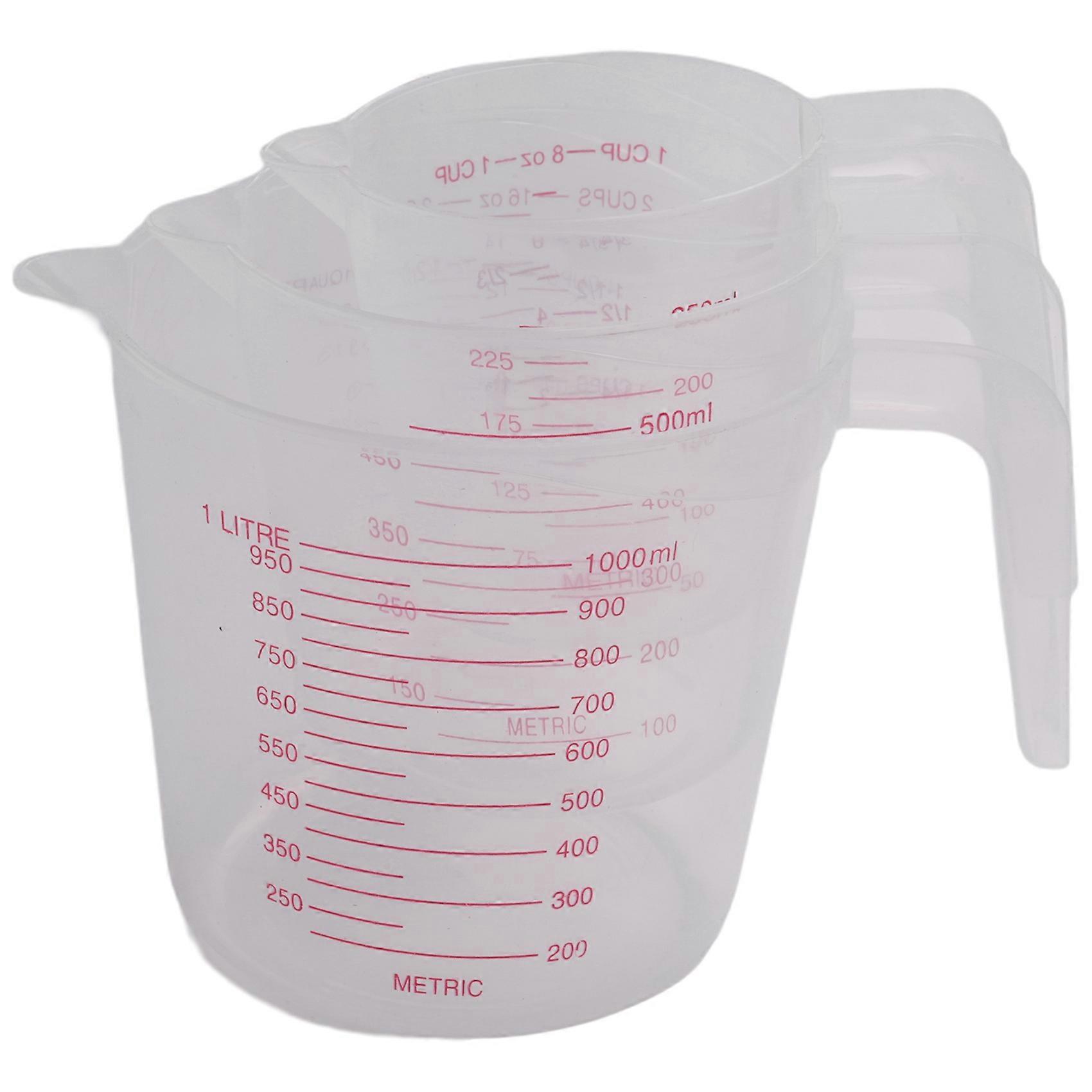 3pc Plastic Measuring Jug Set Large 4 Cup,Kitchen Accessories