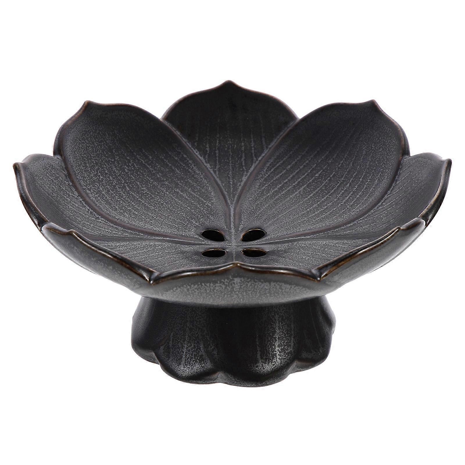 Chinese Style Ceramic Fruit Bowl for Home Use Footed Fruit Tray