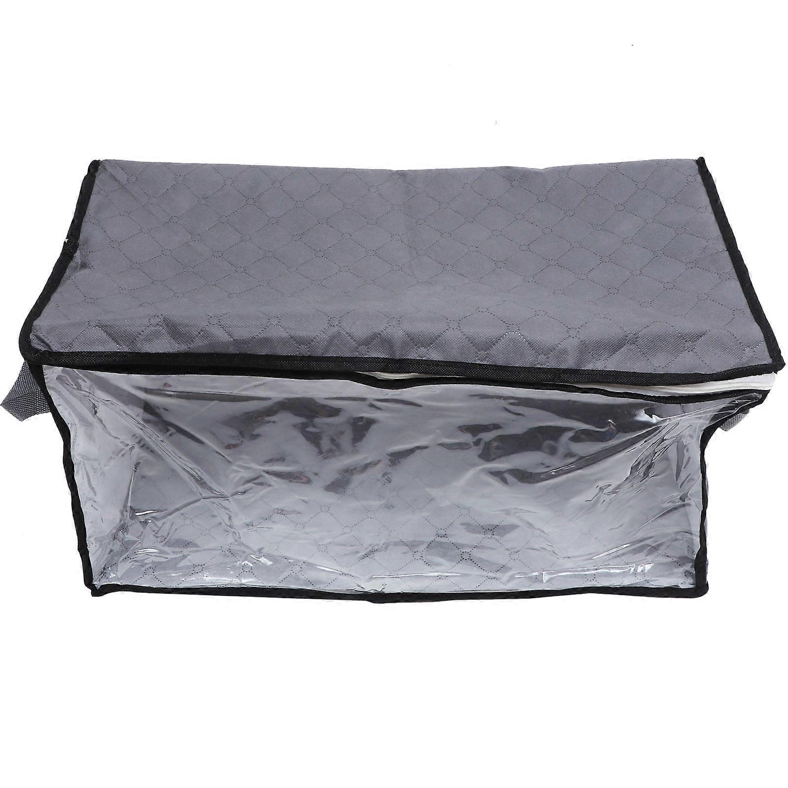 Foldable Quilt Clothes Storage Bag for Storage 2Pcs Space Efficient Grey