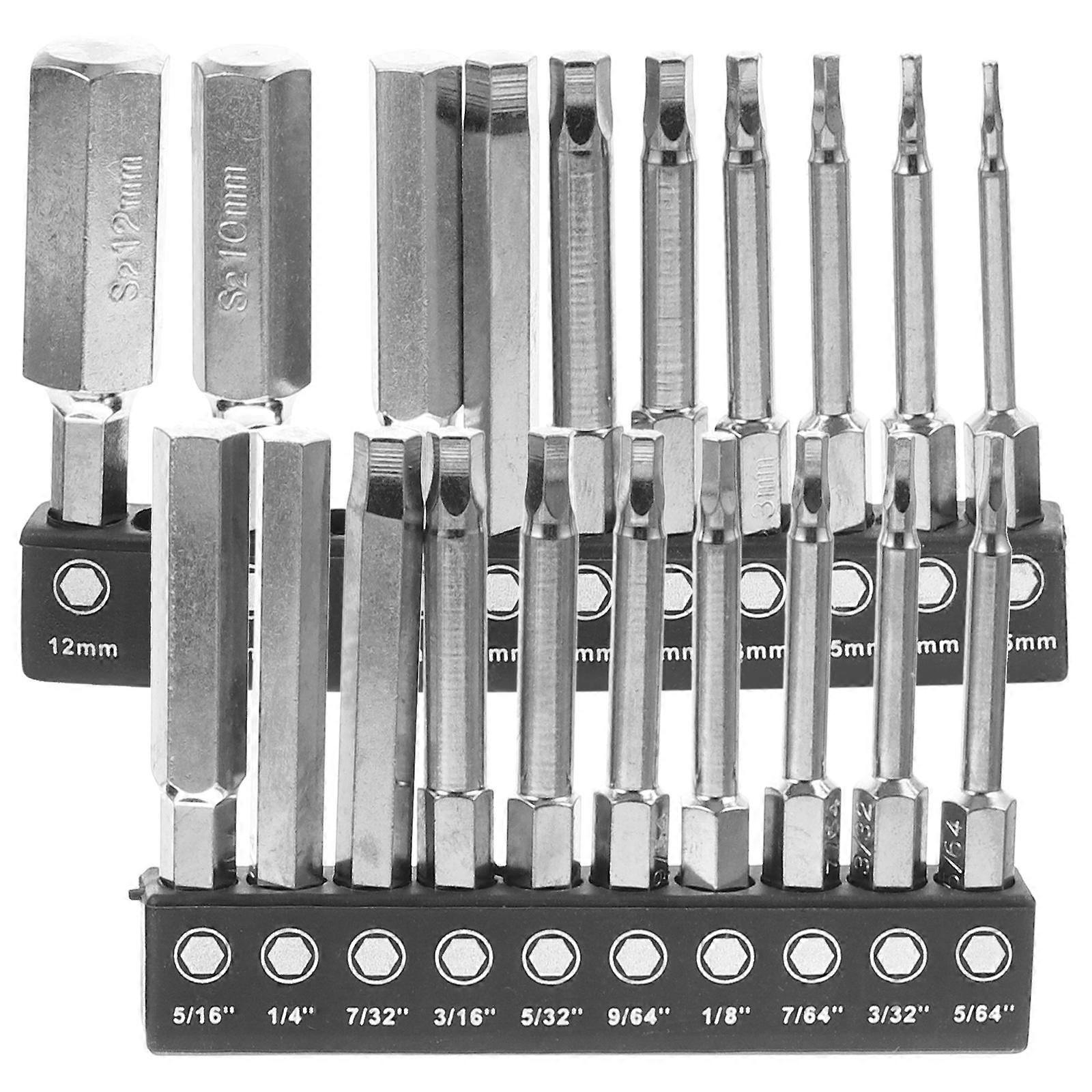 Silver Hexagonal Long Drill Bit Set for Multifunctional Use 1Set