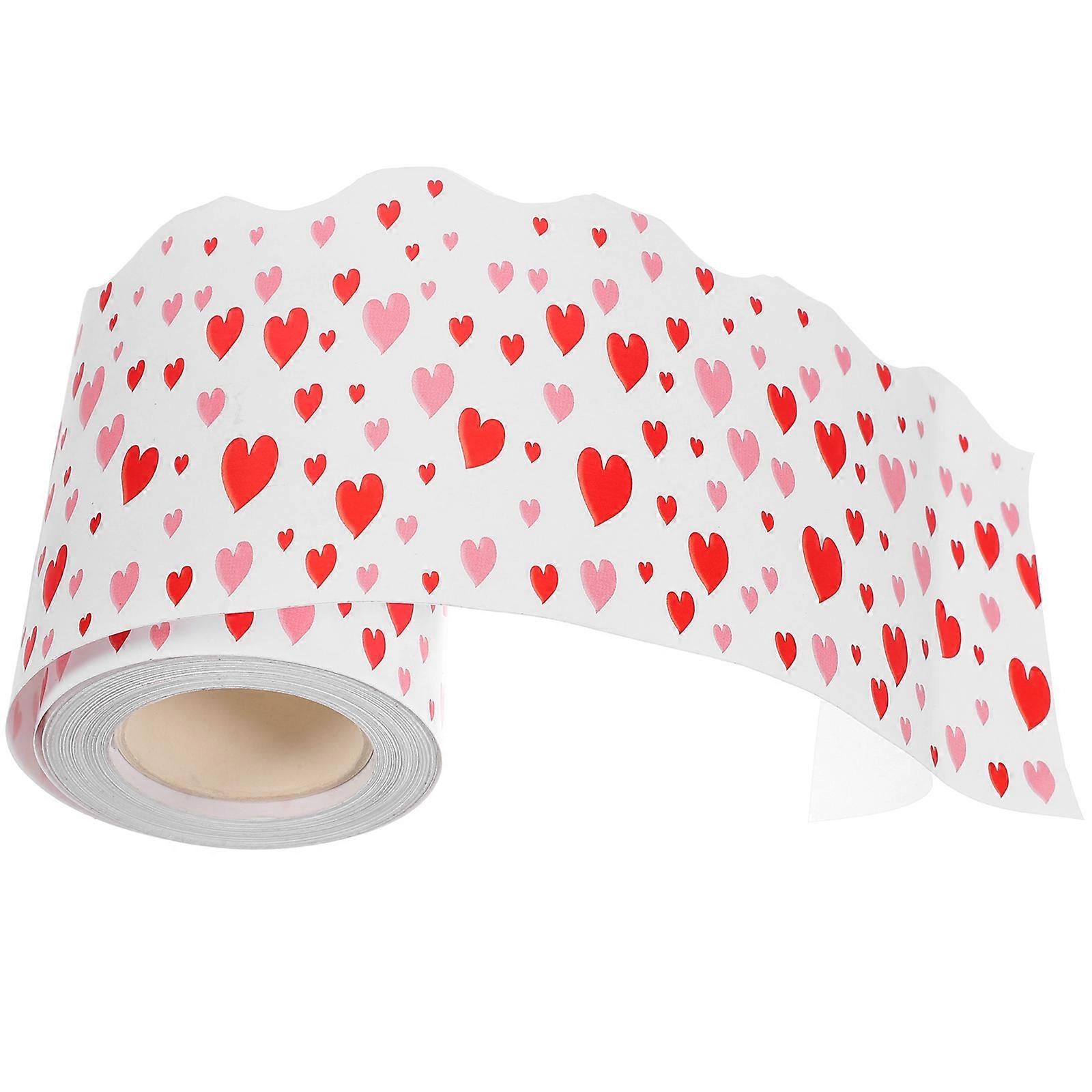 Bulletin Board Borders 5Set Valentine's Day Accessories Decoration Whiteboard Rectangular Red Design Self Adhesive