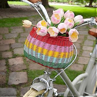Bike Basket with Quick Release Straps, Lightweight Wicker Front for Kids, Picnic and Travel