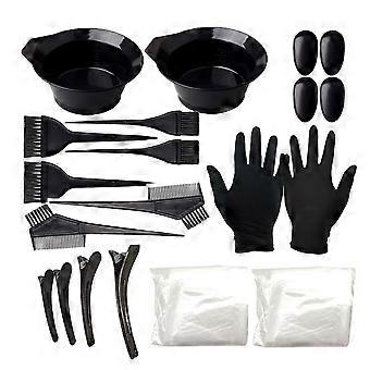 22Pcs/Set Hair Dye Colouring Brush Comb Bowl Gloves Clip Hairdressing Tools