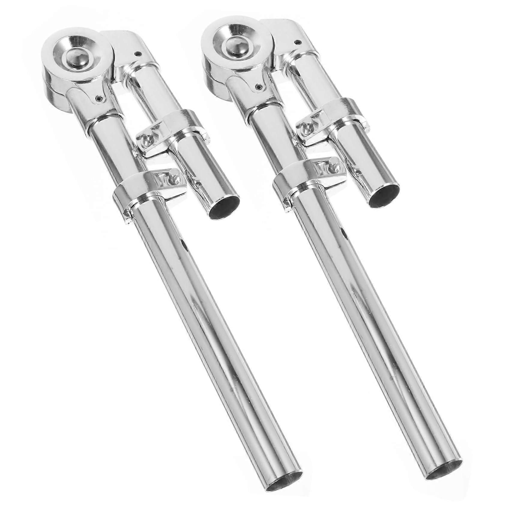 Silver Tom Drum Holder Bracket Pair for Secure Lightweight Percussion Mounting and Display