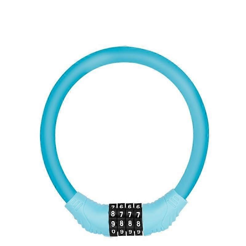 Bike Lock AntiTheft Combination Code with PVC Coating for Road and MTB Bicycle Security (Blue)