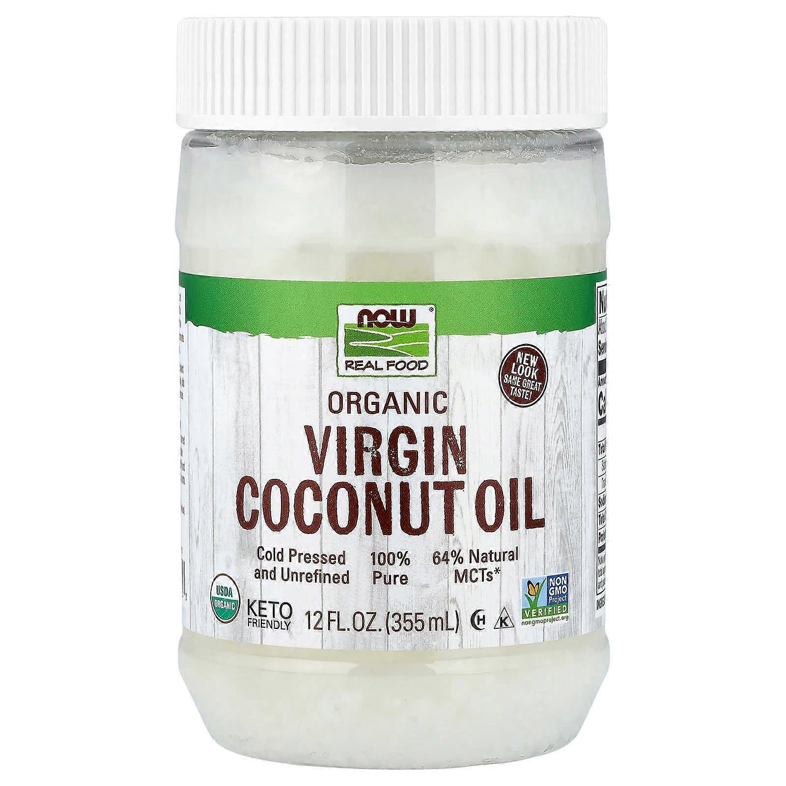 NOW Foods, Real Food, Aceite de coco virgen orgánico, 355 ml (12 oz. líq.)