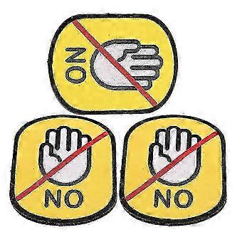 Pet ID Warning Stickers 3Pcs, Fabric Dog Collar Patches, 9.5x7.5cm Assorted Colours