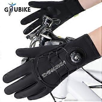 Luvas de ciclismo de inverno GTUBIKE para homens e mulheres, luvas térmicas de dedo inteiro para ciclismo de inverno, luvas à prova de vento com tela sensível ao toque para MTB.