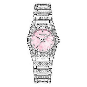 MOKAGO Lyxig Diamant Damklocka - Rosa Urtavla & Glittrande Kristaller för Tidlös Elegans