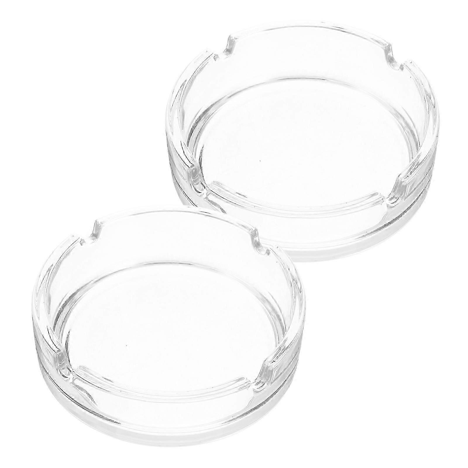 2pcs Round Glass Ashtrays Creative Funny Butt Container for Tabletop Decorations
