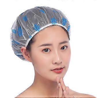 Waterdichte douchemutsen voor onder de douche, 20 stuks, modieuze bedrukte badmutsen voor het haar.