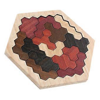 Cube Puzzle Adults Wooden Hexagon Jigsaw Logic Iq Game Jigsaw Brain Teasers
