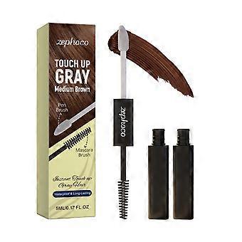 Hair Coverage Pen, Double-Headed, 2 Pieces, Medium Brown, Easy to Color, Mild for Hair