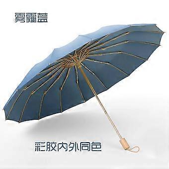 Strong Wind Resistant 3Folding 16K Manual Umbrella Men Parasol Women Rain Large Umbrellas Super Sun Protection And UV