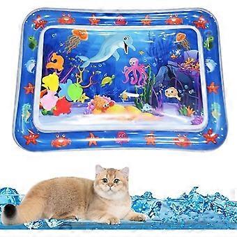 Tapete de juego sensorial de agua para gatos, tapete inflable refrescante para gatos, juguete interactivo para gatos para el verano