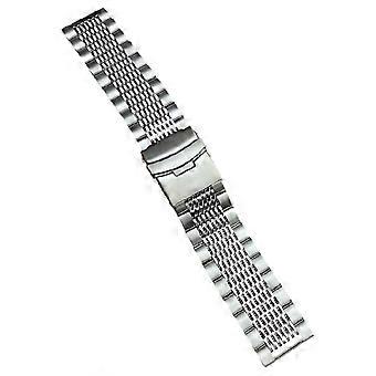 Pulseira de substituição com sistema de liberação rápida para smartwatch, em aço inoxidável, compatível com pulsos de 20 mm, 22 mm e 24 mm.