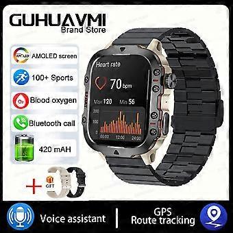 2024 Outdoor Smart Watch Adult 2.01 HD Screen Bluetooth Call Smart Watch Heart Rate Blood Oxygen Sport Waterproof Bracelet