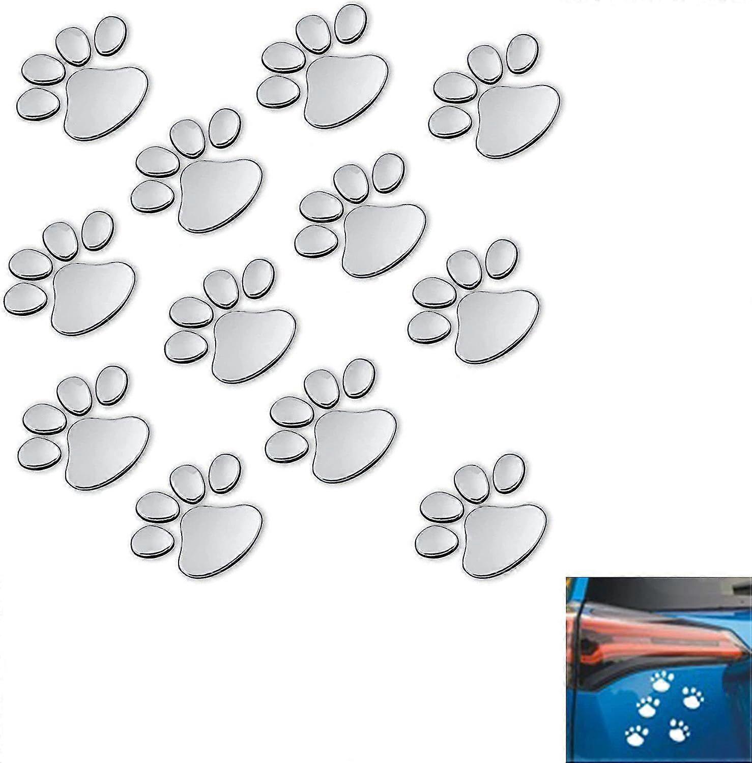 12 Pack Auto Stickers (Zilver)