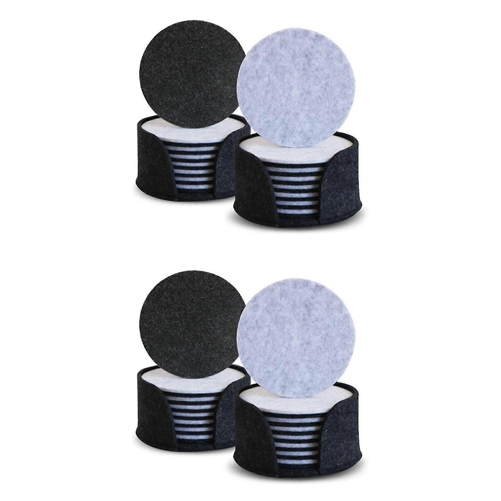 Usable Felt Coasters Compatible With Drinks With Holder,cup Wine Bar Coasters Set