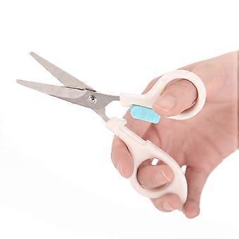 2PCS Child Safety Hair Clippers Thin Broken Hair Scissors Household Hairdressing Trimmer for Kids Use (Flat Scissor+Tooth Scissor White)