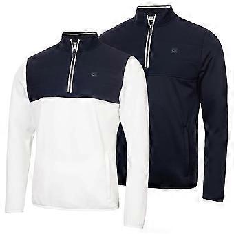 Suéter de golfe masculino Calvin Klein Atlantic Hybrid Stretch com meio zíper e isolamento térmico.