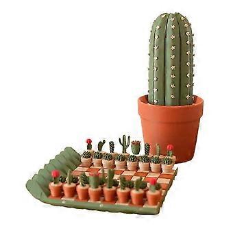Cactus Chess Board Set  Roll-Up Portable Travel Chess Board Plant Chess Piece s