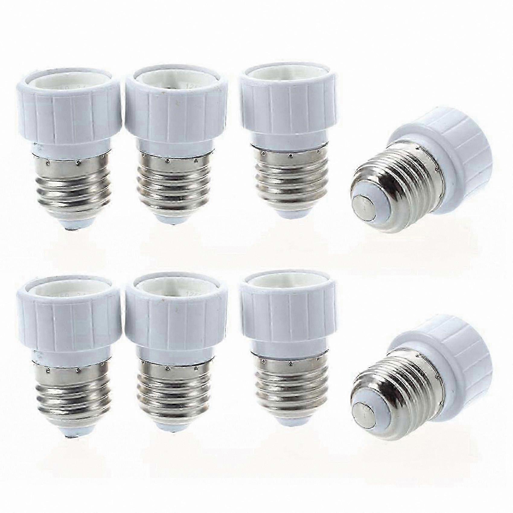 White E27 to GU10 LED Socket Adapter 8 Pack, Lamp Bulb Conversion Accessory