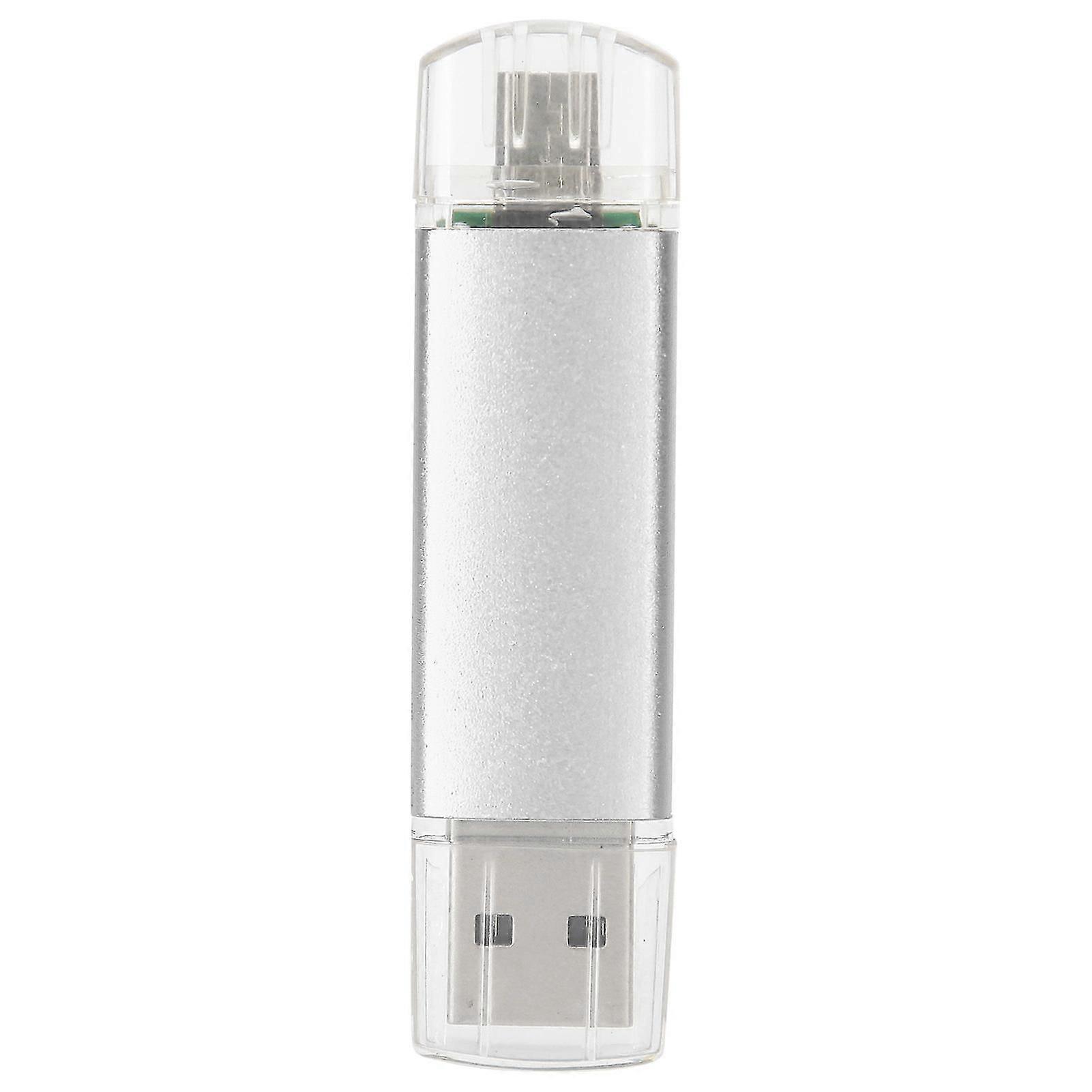 2 in 1 OTG USB Flash Drive, USB2.0 Thumb U Disk, Silver, Computer Accessories