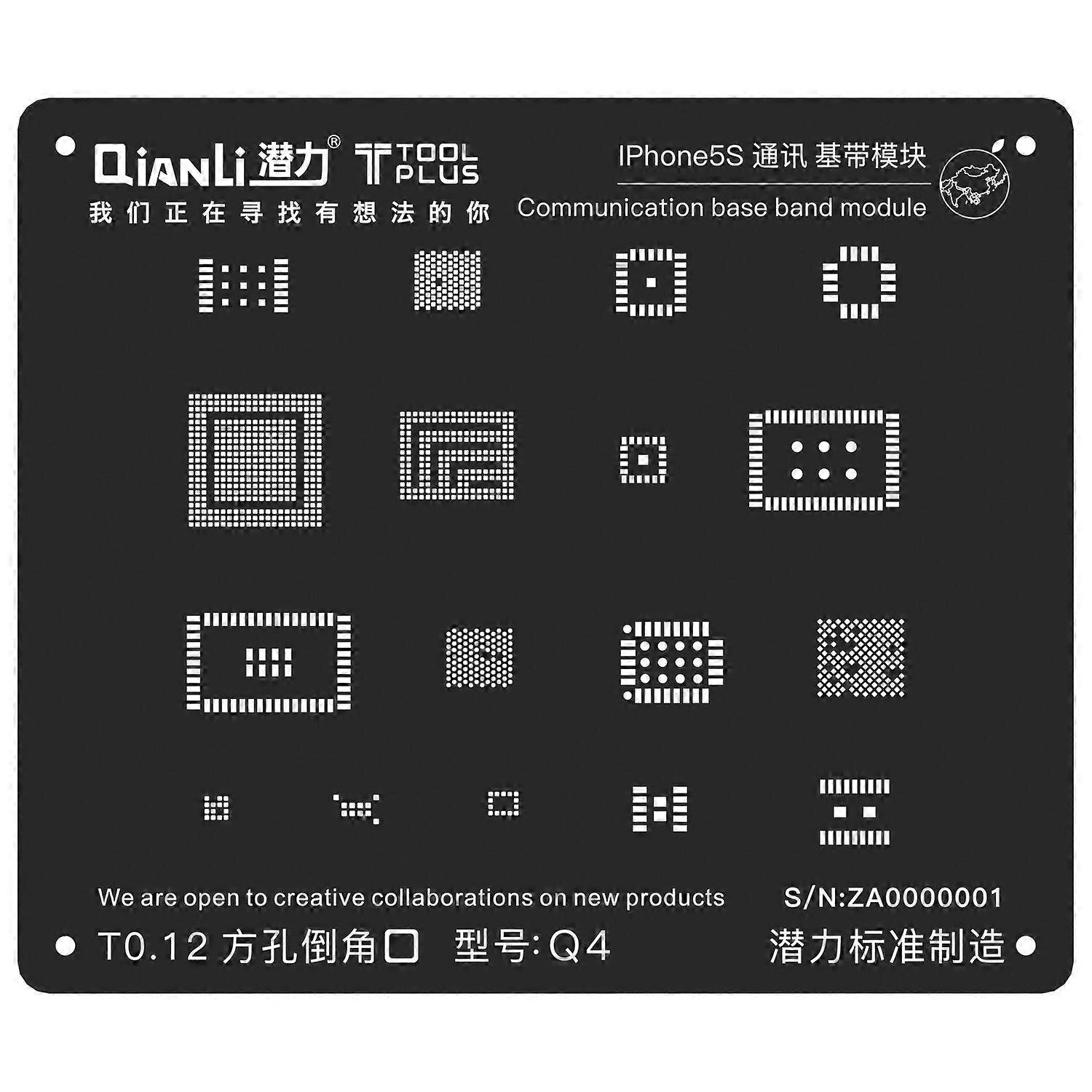 Stencil For iPhone 5 5s QianLi ToolPlus 3D iBlack For Base Band Module