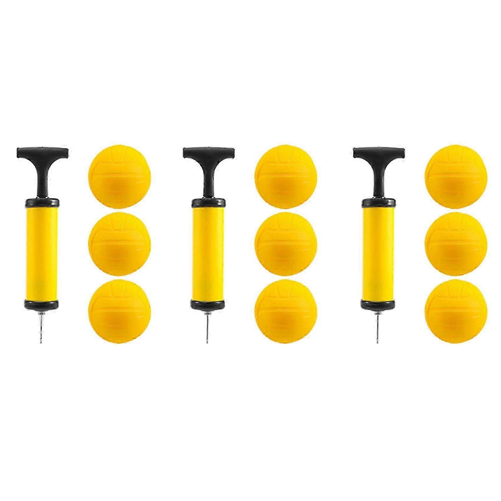 Viminston Roundnet Game Ball Replaceable Competitive Balls Mini Volleyball 9-Pack with Pump