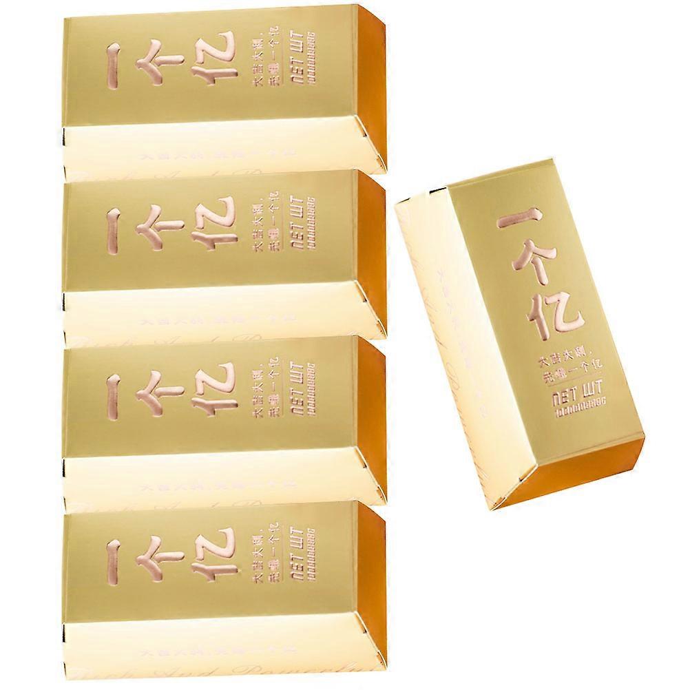 5Pcs Decorative Packing Boxes Small Gold Bar Shaped Candy Boxes Paper Present Boxes