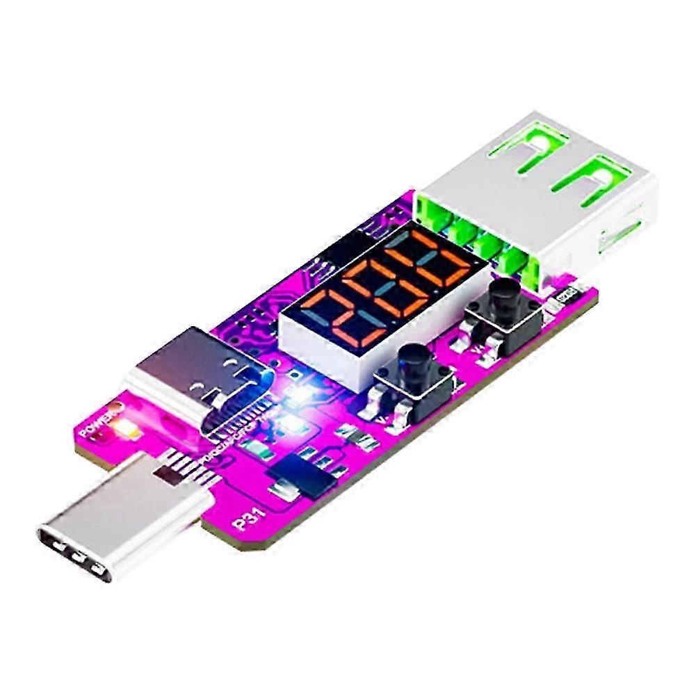 PD3.1 28V Quick ReCharge Trigger Automatic Digital Display Voltage Meter Ammeter Voltage Current Detector Board