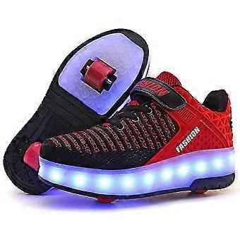 Roller Shoes With Wheels Usb Rechargeable Kids Led Fashion Sneakers Suitable For Boys Girls Kids